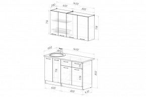 АЛЬБА Кухонный гарнитур Медиум 1400 мм в Ханты-Мансийске - hanty-mansiysk.mebel24.online | фото 2