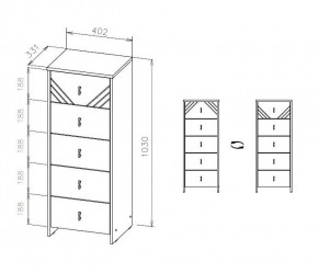 БАЙКАЛ Комод (5 ящиков) Графит/Дуб золотой в Ханты-Мансийске - hanty-mansiysk.mebel24.online | фото 3