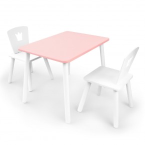Детский комплект стол и два стула «Корона» Rolti Baby (розовый/белый, массив березы/мдф) в Ханты-Мансийске - hanty-mansiysk.mebel24.online | фото