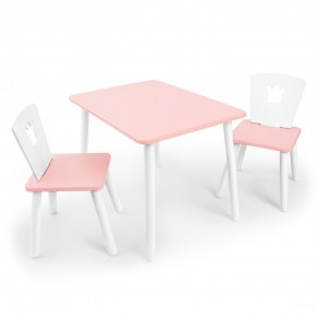 Детский комплект стол и два стула «Корона» Rolti Baby (розовый/розовый, массив березы/мдф) в Ханты-Мансийске - hanty-mansiysk.mebel24.online | фото