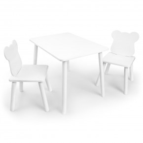 Детский комплект стол и два стула «Мишка» Rolti Baby (белый/белый, массив березы/мдф) в Ханты-Мансийске - hanty-mansiysk.mebel24.online | фото