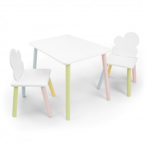 Детский комплект стол и два стула «Облачко» Rolti Baby (белый/цветной, массив березы/мдф) в Ханты-Мансийске - hanty-mansiysk.mebel24.online | фото