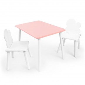 Детский комплект стол и два стула «Облачко» Rolti Baby (розовый/белый, массив березы/мдф) в Ханты-Мансийске - hanty-mansiysk.mebel24.online | фото