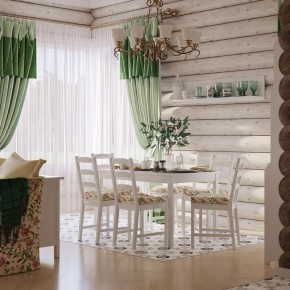Комлект Вествик обеденный стол и четыре стула, массив сосны, цвет белый в Ханты-Мансийске - hanty-mansiysk.mebel24.online | фото