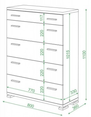 Комод Домино Лайт КМ-2 в Ханты-Мансийске - hanty-mansiysk.mebel24.online | фото 2