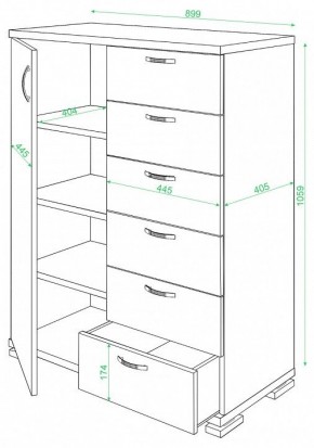 Комод Домино ТБ-6МН в Ханты-Мансийске - hanty-mansiysk.mebel24.online | фото 2