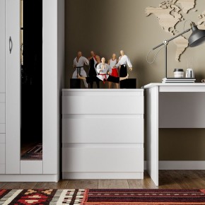 Комод КАСТОР с тремя ящиками, цвет белый в Ханты-Мансийске - hanty-mansiysk.mebel24.online | фото 3