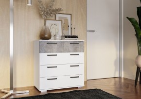 Комод Стандарт-5 NEW (белый/цемент светлый) в Ханты-Мансийске - hanty-mansiysk.mebel24.online | фото 3