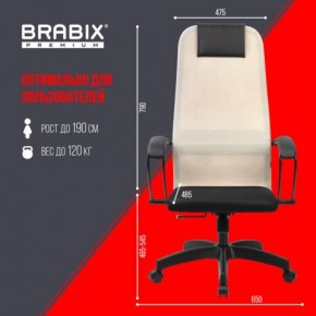 Кресло BRABIX PREMIUM "Ultimate EX-800" пластик, плотная двойная сетка Х2, черное/бежевое, 532916 в Ханты-Мансийске - hanty-mansiysk.mebel24.online | фото 6