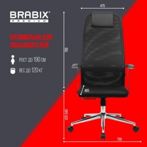 Кресло BRABIX PREMIUM "Ultimate EX-801" хром, плотная двойная сетка Х2, черное, 532917 в Ханты-Мансийске - hanty-mansiysk.mebel24.online | фото 7