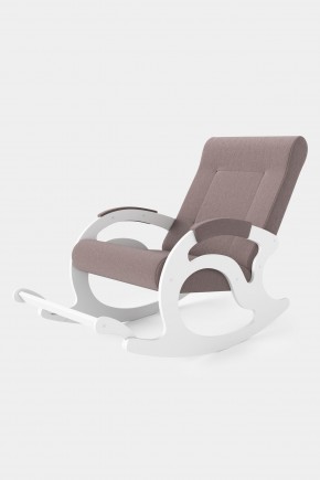 Кресло-качалка Тироль 12-Т-КМ (ткань/белые) КОФЕ С МОЛОКОМ в Ханты-Мансийске - hanty-mansiysk.mebel24.online | фото 2