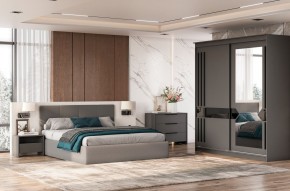 Кровать двойная №4 с основанием (Серый) в Ханты-Мансийске - hanty-mansiysk.mebel24.online | фото 3