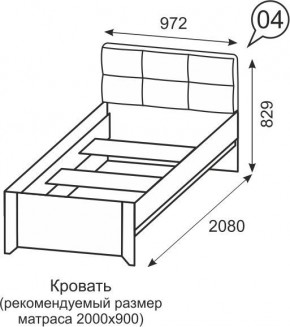 Кровать одинарная 900 Твист 04 в Ханты-Мансийске - hanty-mansiysk.mebel24.online | фото 2