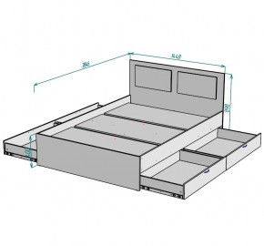 Кровать Ольга L35 (1400) 4 ящика в Ханты-Мансийске - hanty-mansiysk.mebel24.online | фото 2