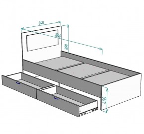 Кровать Ольга L48 (900) 2 ящика в Ханты-Мансийске - hanty-mansiysk.mebel24.online | фото 2