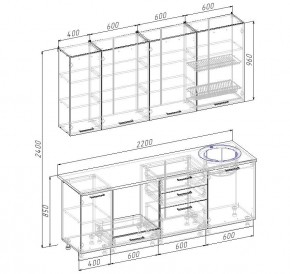 Кухонный гарнитур Дели 2200 (Стол. 38мм) в Ханты-Мансийске - hanty-mansiysk.mebel24.online | фото 2