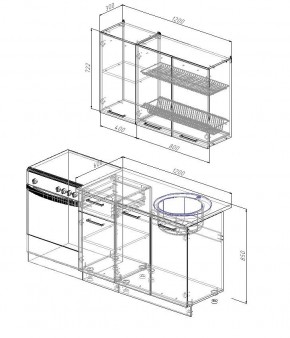 Кухонный гарнитур Графика 1200 (Стол. 38мм) в Ханты-Мансийске - hanty-mansiysk.mebel24.online | фото 2