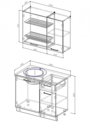 Кухонный гарнитур Лада 1000 (Стол. 38мм) в Ханты-Мансийске - hanty-mansiysk.mebel24.online | фото 2
