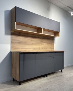 Кухонный гарнитур «Монако» 2.0 м Серия 2 МДФ с фрезеровкой (Дуб Золотой/Графит) в Ханты-Мансийске - hanty-mansiysk.mebel24.online | фото 4