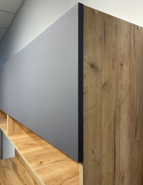 Кухонный гарнитур «Монако» 2.0 м Серия 2 МДФ с фрезеровкой (Дуб Золотой/Графит) в Ханты-Мансийске - hanty-mansiysk.mebel24.online | фото 6