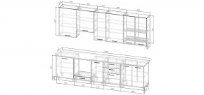 Кухонный гарнитур Смоки 3000 h950 (Стол. 38 мм) в Ханты-Мансийске - hanty-mansiysk.mebel24.online | фото 2