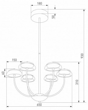 Люстра на штанге Eurosvet Fungo 50388 LED черный в Ханты-Мансийске - hanty-mansiysk.mebel24.online | фото 4
