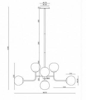 Люстра на штанге Maytoni Erich MOD221-PL-08-N в Ханты-Мансийске - hanty-mansiysk.mebel24.online | фото 3