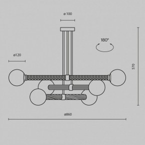 Люстра на штанге Maytoni Teatro MOD287PL-06BS в Ханты-Мансийске - hanty-mansiysk.mebel24.online | фото 3