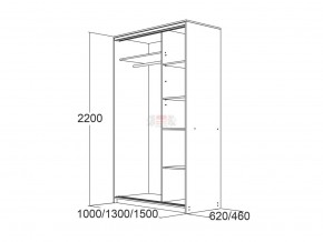 МИРАЖ 15 (620) Шкаф для платья и белья в Ханты-Мансийске - hanty-mansiysk.mebel24.online | фото 3