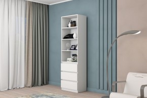 МС "Хилтон" Стеллаж (Белый текстурный) в Ханты-Мансийске - hanty-mansiysk.mebel24.online | фото