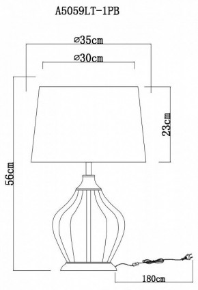 Настольная лампа декоративная Arte Lamp Baymont A5059LT-1PB в Ханты-Мансийске - hanty-mansiysk.mebel24.online | фото 3