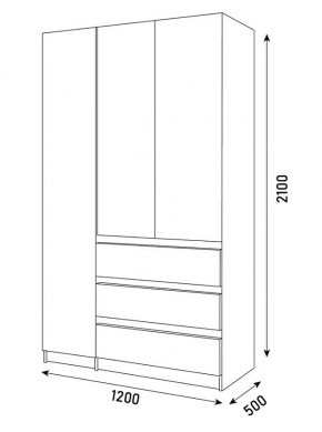 ПАРУС Шкаф 3-х ств. 1200 в Ханты-Мансийске - hanty-mansiysk.mebel24.online | фото 3