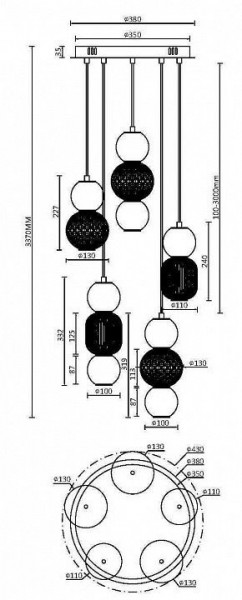 Подвесная люстра Maytoni Drop MOD273PL-L80CH3K в Ханты-Мансийске - hanty-mansiysk.mebel24.online | фото 3