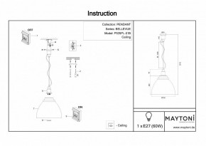 Подвесной светильник Maytoni Bellevue P535PL-01B в Ханты-Мансийске - hanty-mansiysk.mebel24.online | фото 6