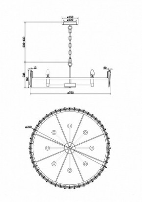 Подвесной светильник Maytoni Puntes MOD043PL-08CH в Ханты-Мансийске - hanty-mansiysk.mebel24.online | фото 4