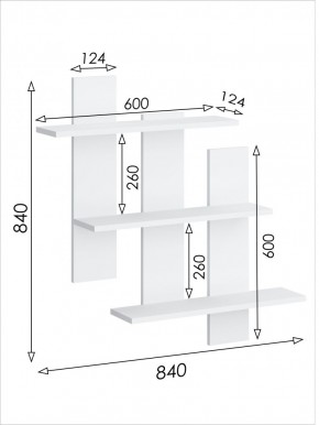 Полка навесная 5 Париж в Ханты-Мансийске - hanty-mansiysk.mebel24.online | фото 3