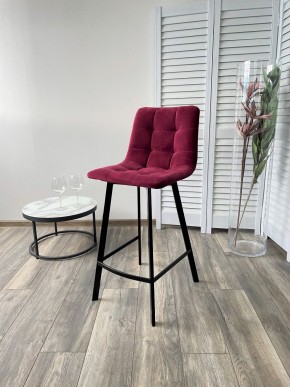 Полубарный стул CHILLI-QB SQUARE винный #16, велюр / черный каркас (H=66cm) М-City в Ханты-Мансийске - hanty-mansiysk.mebel24.online | фото 4