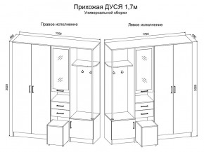 Прихожая Дуся 1.7 УНИ (Дуб Бунратти/Цемент) в Ханты-Мансийске - hanty-mansiysk.mebel24.online | фото 2