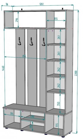Прихожая с зеркалом V19_M в Ханты-Мансийске - hanty-mansiysk.mebel24.online | фото 2