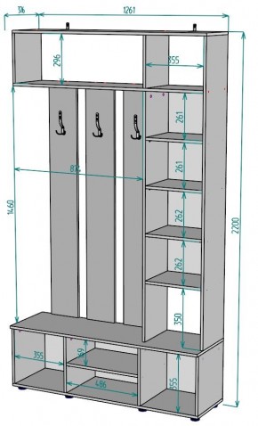 Прихожая с зеркалом V20_M в Ханты-Мансийске - hanty-mansiysk.mebel24.online | фото 2