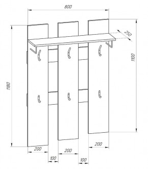 Прихожая-вешалка большая 800 в Ханты-Мансийске - hanty-mansiysk.mebel24.online | фото 2