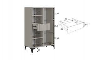РИЧ Комод 2 со стеклом в Ханты-Мансийске - hanty-mansiysk.mebel24.online | фото 3