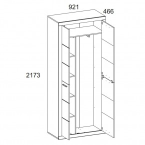 Шкаф 2D OSKAR , цвет дуб Санремо в Ханты-Мансийске - hanty-mansiysk.mebel24.online | фото 4