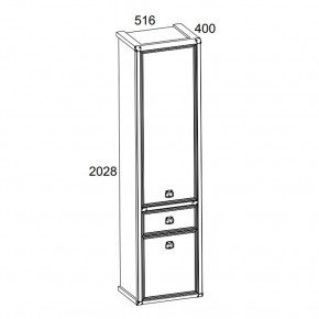 Шкаф 2D1S, MAGELLAN, цвет Сосна винтаж в Ханты-Мансийске - hanty-mansiysk.mebel24.online | фото 2