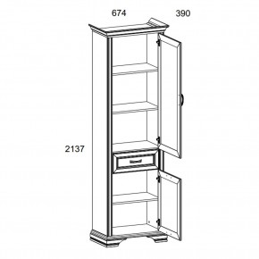 Шкаф 2D1S, MONAKO, цвет Сосна винтаж/дуб анкона в Ханты-Мансийске - hanty-mansiysk.mebel24.online | фото 3