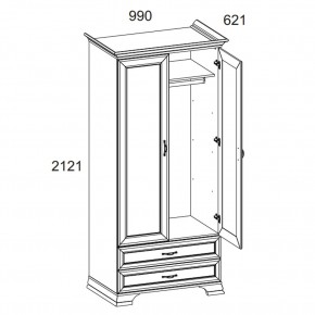 Шкаф 2DG2S, TIFFANY, цвет вудлайн кремовый в Ханты-Мансийске - hanty-mansiysk.mebel24.online | фото 3