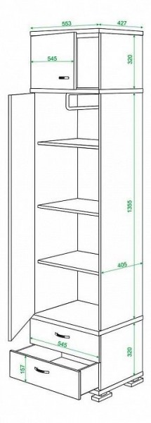Шкаф платяной Домино КС-10 в Ханты-Мансийске - hanty-mansiysk.mebel24.online | фото 3