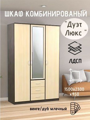Шкаф комбинированный Дуэт Люкс с зеркалом в Ханты-Мансийске - hanty-mansiysk.mebel24.online | фото 3