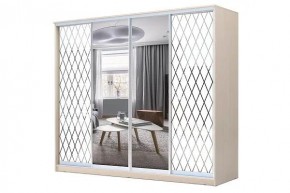 Шкаф-купе ХИТ 23-4-24/2-6556 РОМБЫ МАЛЫЕ МАТОВЫЕ НА ЗЕРКАЛЕ в Ханты-Мансийске - hanty-mansiysk.mebel24.online | фото