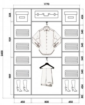 Шкаф-купе ХИТ 24-4-18/2-666 (420) в Ханты-Мансийске - hanty-mansiysk.mebel24.online | фото 3